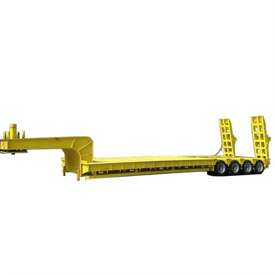 Three Lines Six Axes 40 60ton Long Gooseneck Lowbed Trailer with 1820mm Tread Iron