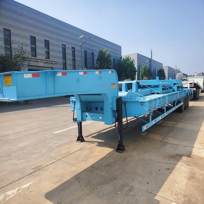 Three Lines Six Axes 40 60ton Long Gooseneck Lowbed Trailer with 1820mm Tread Iron