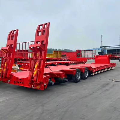 60t Design Excavator Loader Detachable Gooseneck Lowboy Truck Trailer Low Bed Semi Trailer