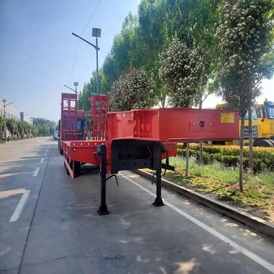 Manual Landing Leg 60 Tons Heavy Duty Low Bed Truck Trailer for 40FT Container Carrier
