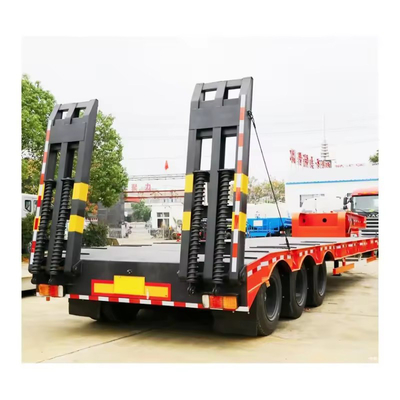 Manual Landing Leg 60 Tons Heavy Duty Low Bed Truck Trailer for 40FT Container Carrier