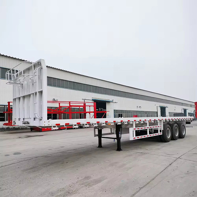 Manual Landing Leg 60 Tons Heavy Duty Low Bed Truck Trailer for 40FT Container Carrier