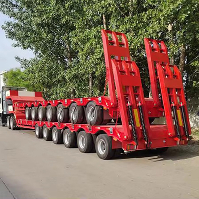 Manual Landing Leg 60 Tons Heavy Duty Low Bed Truck Trailer for 40FT Container Carrier