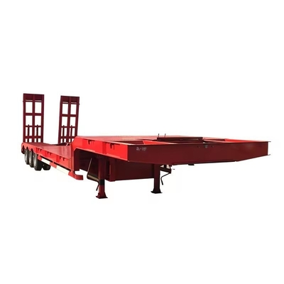 2.3 Axle Number Iron Large Loading Capacity Low Bed Trailer with Hydraulic Folding Ladder