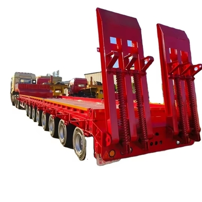 2.3 Axle Number Iron Large Loading Capacity Low Bed Trailer with Hydraulic Folding Ladder