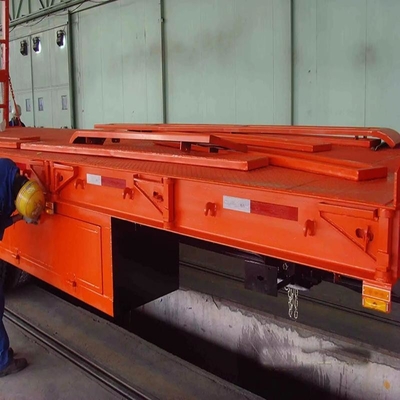 2.3 Axle Number Iron Large Loading Capacity Low Bed Trailer with Hydraulic Folding Ladder