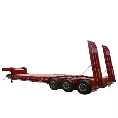 Low Bed Trailers 3 Axles 1820mm Tread Suitable for Heavy Big Equipment Transportation