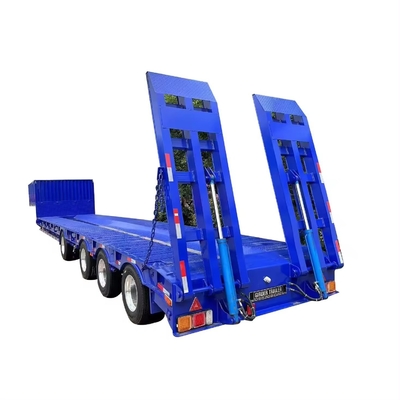 Low Bed Trailers 3 Axles 1820mm Tread Suitable for Heavy Big Equipment Transportation