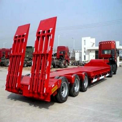 Customization 3 Axles Excavator Transport 60ton Used Lowbed Semi Trailers with 13t Axle