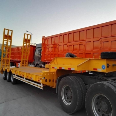 Tri-Axles Un-Removable Gooseneck 13m Lowbed Low Bed Semi Truck Trailer for Transportation