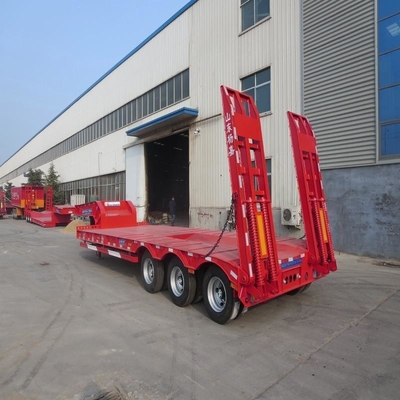 Steel Flatbed Trailer 20FT 40FT 3/4/5 Axles Low Bed Semi Trailer for Container Transport