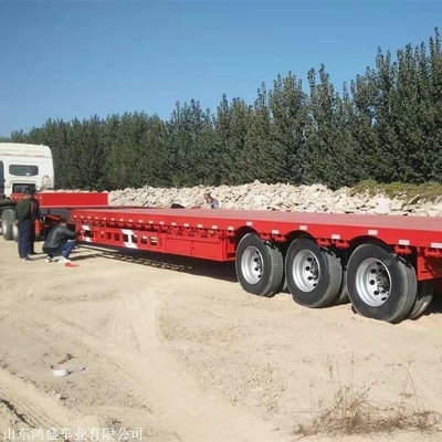 Steel Flatbed Trailer 20FT 40FT 3/4/5 Axles Low Bed Semi Trailer for Container Transport