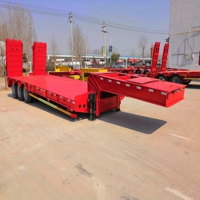 Steel Flatbed Trailer 20FT 40FT 3/4/5 Axles Low Bed Semi Trailer for Container Transport