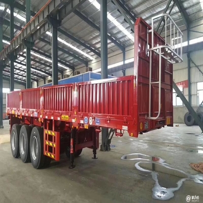 60 Ton 3 Axle Extendable Low Bed Trailer / Low Flatbed Semi Trailer / Low Boy Truck Semi Trailer