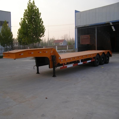 Mac Pherson Type Suspension 40-80ton 4 Axle Telescopic Extended Low Bed Semi Trailer