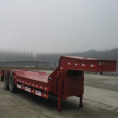 Mac Pherson Type Suspension 40-80ton 4 Axle Telescopic Extended Low Bed Semi Trailer