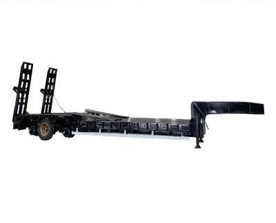 3 Axle 60 Ton Lower Deck Flat Deck Low Bed Semi-Trailer for Heavy Duty Transportation