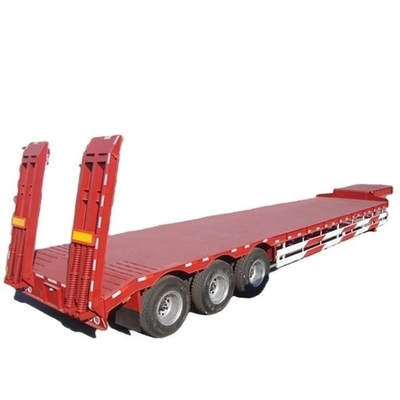 1820mm Tread Lowbed Lowboy Low Flat Bed Truck Trailer for Oversized Cargo Transport