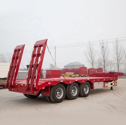 Light Duty Grade Shandong Low Flat Trailer for Heavy Machinery in Customized Color