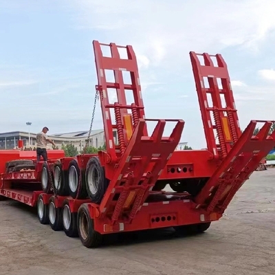 Chinese Sales 3 Axis Low Flat Hook Plate Trailer with ABS Anti-lock Braking System