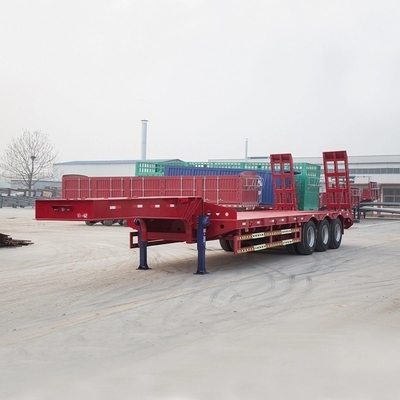 Chinese Sales 3 Axis Low Flat Hook Plate Trailer with ABS Anti-lock Braking System