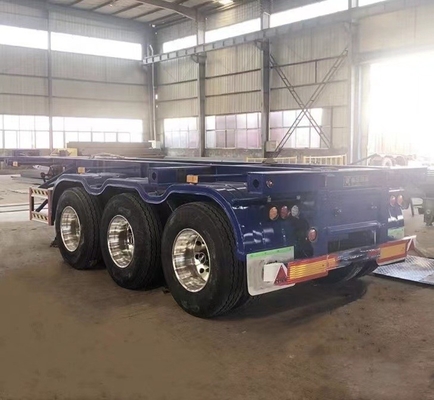 Flatbed 3-Axle 20- and 40-Foot Dock Container Skeleton Truck Trailer for Long-Lasting