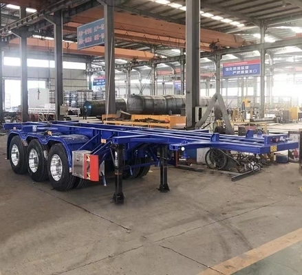 Flatbed 3-Axle 20- and 40-Foot Dock Container Skeleton Truck Trailer for Long-Lasting