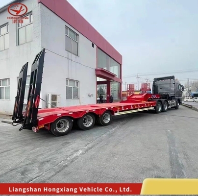 Gooseneck Detachable Low Loader Truck/Lowbed/Lowboy Low Flat Bed Trailer Customizable