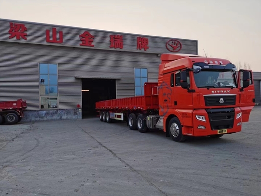 Light Duty 3 Axis Flat Container and Bulk Multi-Purpose Truck Semi-Trailer with 1