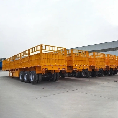 Self-dumping 3 Axis Light Duty Cargo Transport Semi-Trailer with Side Wall Fence