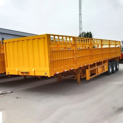 Self-dumping 3 Axis Light Duty Cargo Transport Semi-Trailer with Side Wall Fence