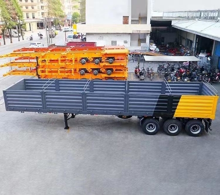 3-Axis Sidewall Semi-Trailer Fence-Type Cargo Bulk Trailer with 5.5 Tons Capacity