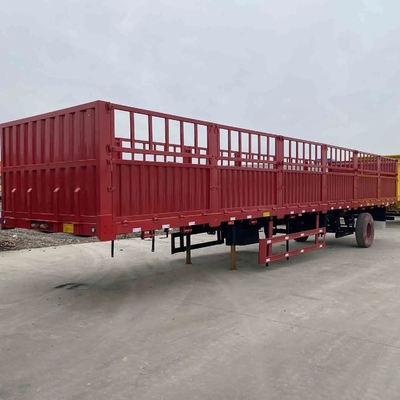 Carbon Steel 3 Axles 13m 40ton Removable Side Wall Fence Cargo Semi Truck Trailer