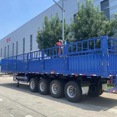 Carbon Steel 3 Axles 13m 40ton Removable Side Wall Fence Cargo Semi Truck Trailer