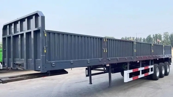 Carbon Steel 3 Axles 13m 40ton Removable Side Wall Fence Cargo Semi Truck Trailer