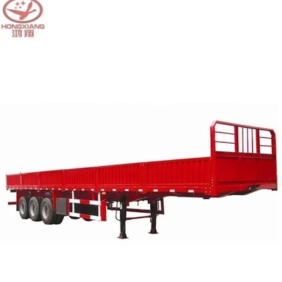 Customization 3 Axle Flatbed Trailer with Long Side Wall/Sidewall Cargo Semi Trailer