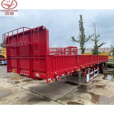 Customization 3 Axle Flatbed Trailer with Long Side Wall/Sidewall Cargo Semi Trailer