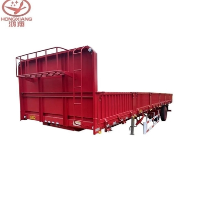 Customization 3 Axle Flatbed Trailer with Long Side Wall/Sidewall Cargo Semi Trailer