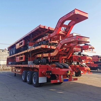 16 Tire Number Steel Tipper Truck Semi Trailer with Low Bed and Gooseneck