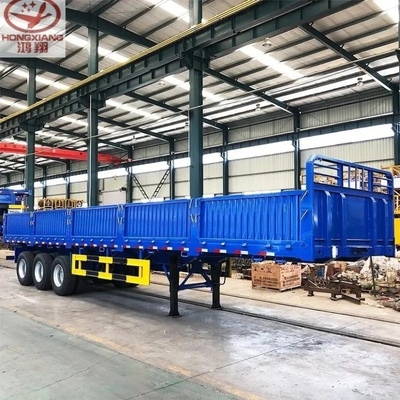 Cross Arm Type 3 Axle Side Tipping Dump Semi Trailer 50/60/70 Tons Hydraulic Cylinder