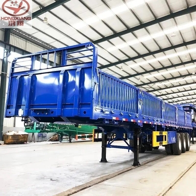 Cross Arm Type 3 Axle Side Tipping Dump Semi Trailer 50/60/70 Tons Hydraulic Cylinder