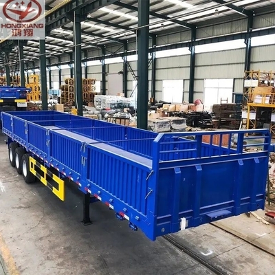 Cross Arm Type 3 Axle Side Tipping Dump Semi Trailer 50/60/70 Tons Hydraulic Cylinder