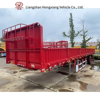 3 Axles 50tons Sand Rock Transport Semi Trailer with Cross Arm Type Suspension System