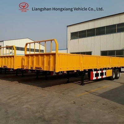 3 Axles 50tons Sand Rock Transport Semi Trailer with Cross Arm Type Suspension System
