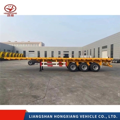 Flatbed 3 Axles 40FT Container Skeleton Semi Trailer with 8/12/16 Tires