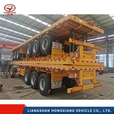 Flatbed 3 Axles 40FT Container Skeleton Semi Trailer with 8/12/16 Tires