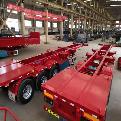 3 Axle Container Flatbed Semi-Trailer Truck Trailers with ABS Anti-lock Braking System