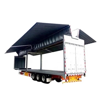 12 Meters Steel Box-Type 3-Axis Container Transport Semi-Trailer with Spinner Wing