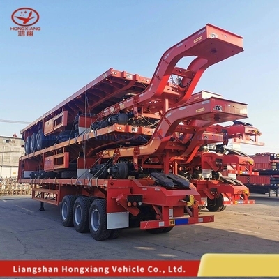 40FT 3 Axle Skeleton Trailer Frame Flatbed Trailer Immobilize Dual Line Braking System