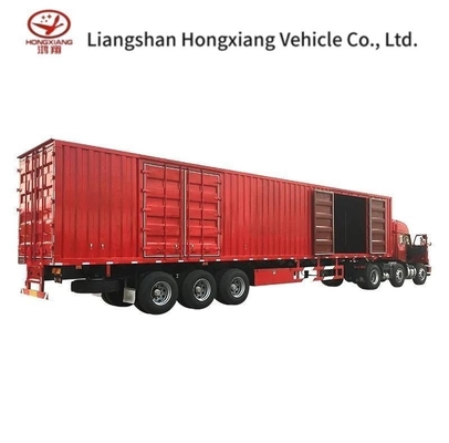 Suspension Air Suspension 3 Axles Flying Wing Van Box Semi Trailer with Side Open Door